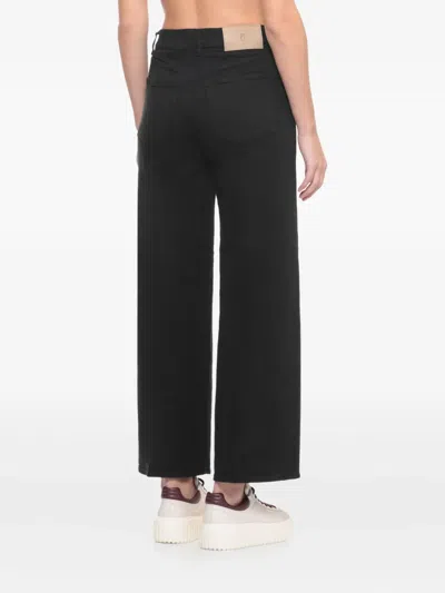 Pt Torino Straight Leg Denim Trousers With Five Pockets In Black