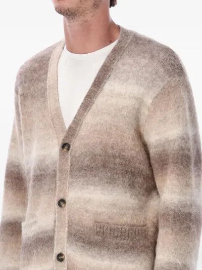 Corridor Striped Brushed Alpaca-blend Cardigan In Neutral