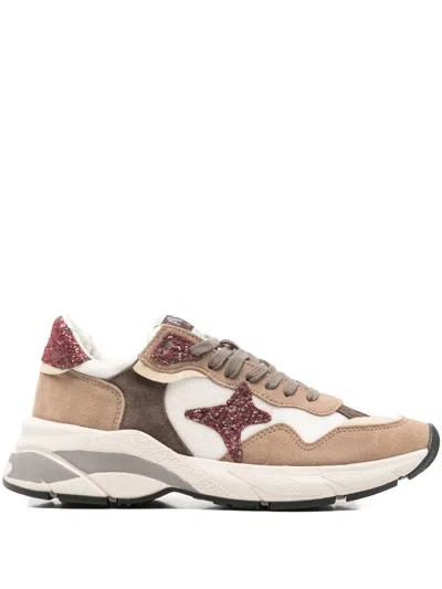 Ama Brand Sneakers In Beige Suede And Fabric In Brown