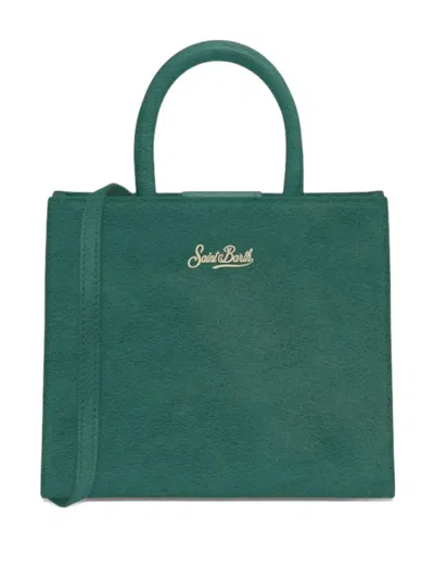 Mc2 Saint Barth Medium Suede Top-handle Tote Bag In Green
