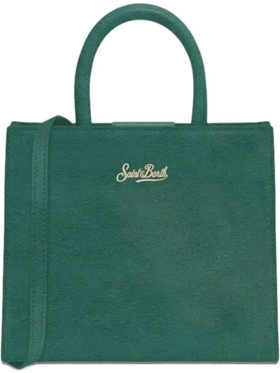 Mc2 Saint Barth Medium Suede Top-handle Tote Bag In Green