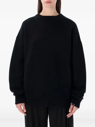 Extreme Cashmere Crew-neck Long-sleeve Sweater In Black