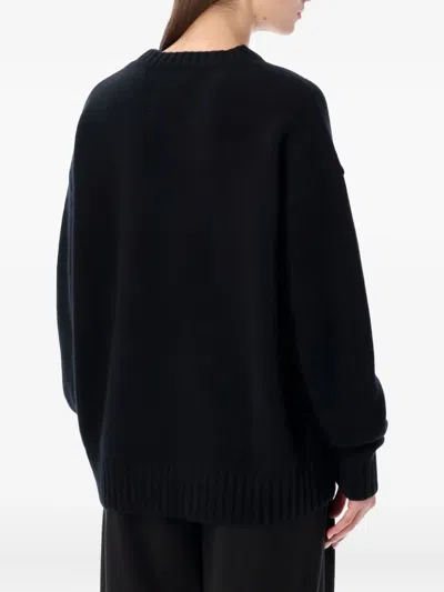Extreme Cashmere Crew-neck Long-sleeve Sweater In Black