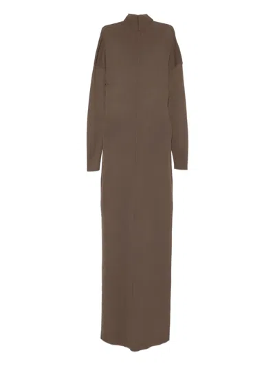 Entire Studios V-neck Panelled Maxi Dress In Brown