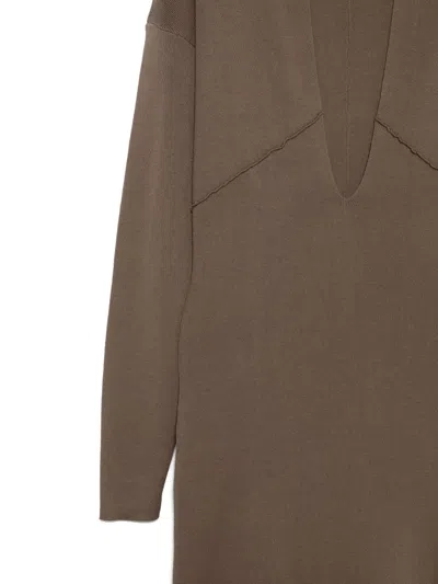 Entire Studios V-neck Panelled Maxi Dress In Brown