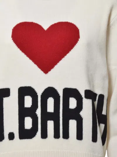 Mc2 Saint Barth Kyla Jr Heart-embroidered Jumper In Neutral