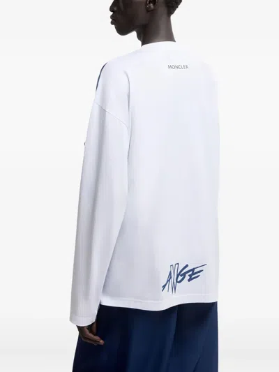 Moncler Long-sleeve Cotton T-shirt In Blue