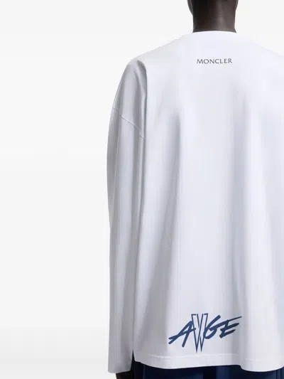 Moncler Long-sleeve Cotton T-shirt In Blue