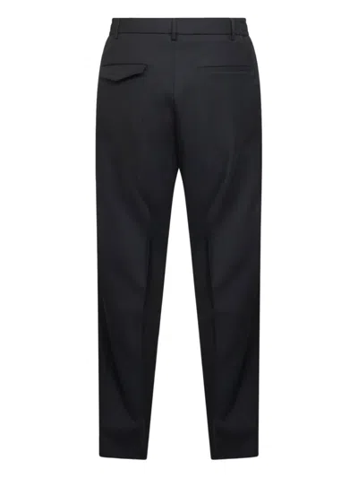 Tagliatore Blue Stretch Virgin Wool Blend Garcon Trousers In Black