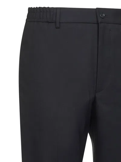 Tagliatore Blue Stretch Virgin Wool Blend Garcon Trousers In Black