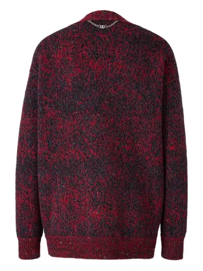 Rabanne Textured Button Wool Cardigan In Red