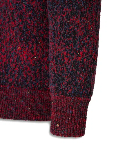 Rabanne Textured Button Wool Cardigan In Red