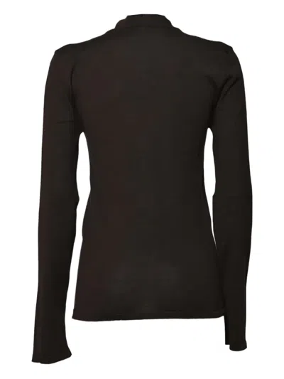 Solotre Tie-neck Sweater In Brown