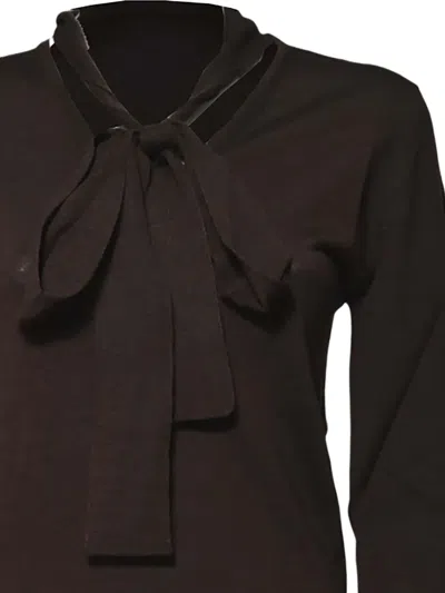 Solotre Tie-neck Sweater In Brown