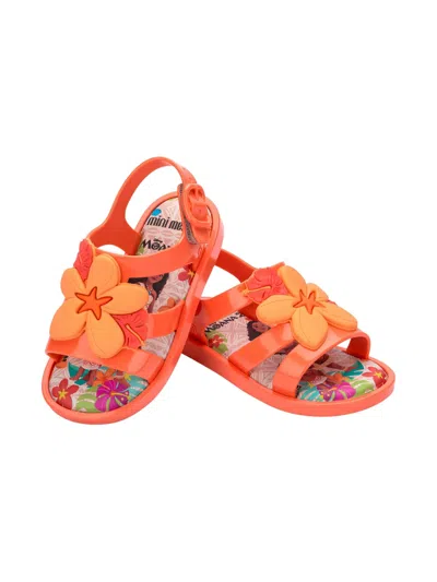 Mini Melissa X Disney Colorland Moana Sandals In Orange