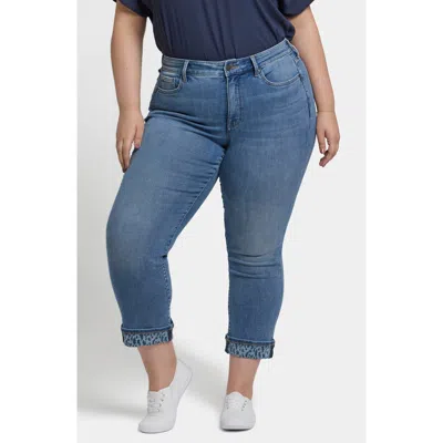 Nydj Marilyn High Waist Printed Cuff Ankle Jeans In Blue