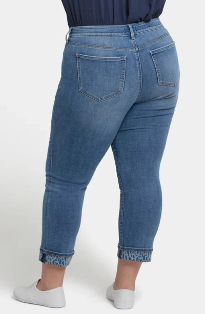 Nydj Marilyn High Waist Printed Cuff Ankle Jeans In Blue