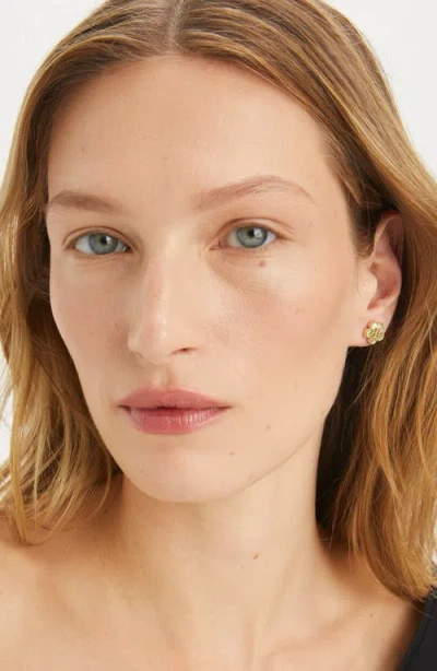 Tory Burch Flower Stud Earrings In Green