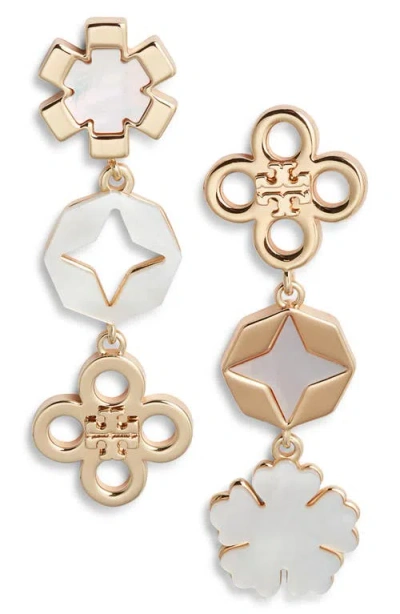 Tory Burch Kira Clover Linear Earrings In Gold