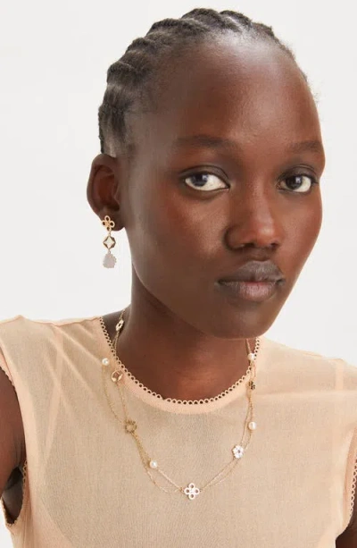 Tory Burch Kira Clover Linear Earrings In Gold