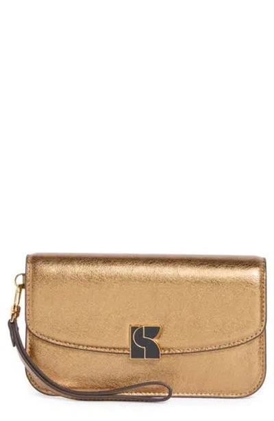Kate Spade New York Dakota Crinkle Metallic Wallet In Gold