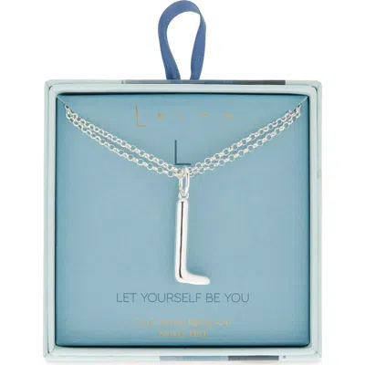 Leith Lowercase Initial Bubble Pendant Necklace In Silver