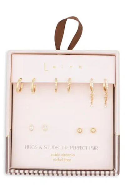 Leith 5-pack Starburst Hugs & Studs Earrings Set In Gold