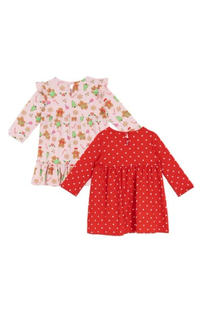 Rare Editions Holiday 4-piece Assorted Long Sleeve Dresses & Headbands Set In Multi