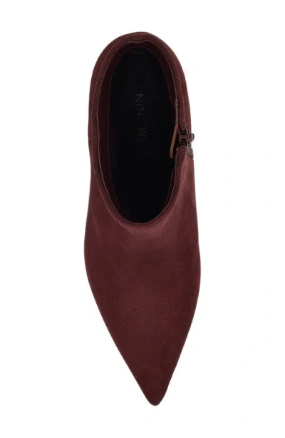 Nine West Serri Block Heel Bootie In Brown