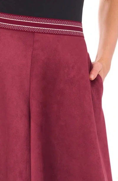 Halogen ® Faux Suede Wide Leg Culottes In Burgundy