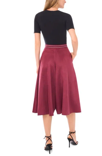Halogen ® Faux Suede Wide Leg Culottes In Burgundy