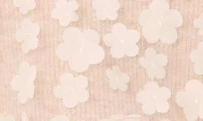 Cece Floral Appliqué Crewneck Sweater In Brown