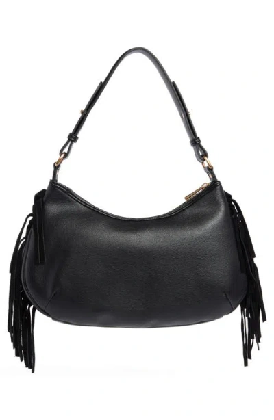 Sam Edelman Nylie Fringe Shoulder Bag In Black