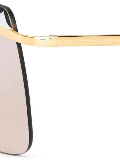 Shop Alexander Mcqueen Squared Cat Eye Sunglasses In Metallic