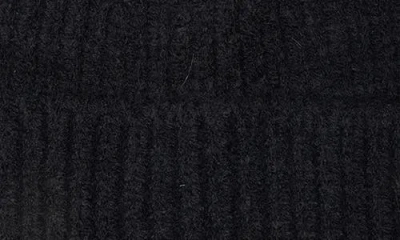 Ted Baker London Faux Fur Pompom Cuffed Beanie In Black