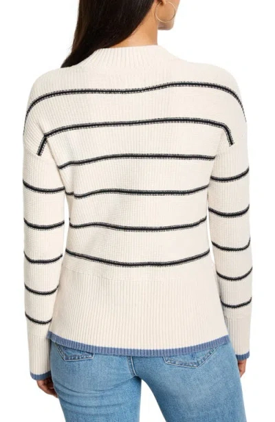 Nic + Zoe Nic+zoe Striped Waffle Stitch Sweater In Multi