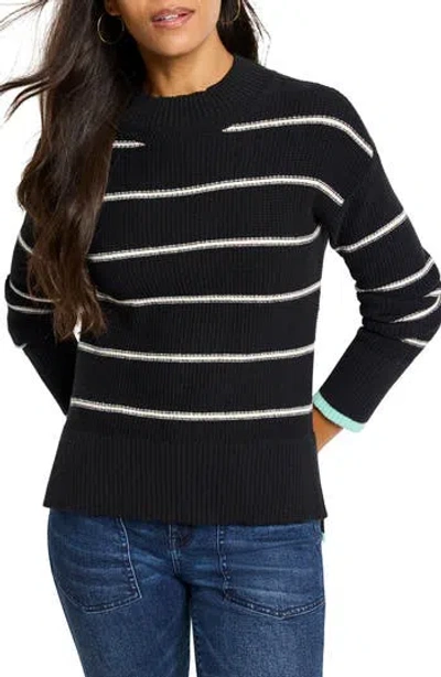Nic + Zoe Nic+zoe Striped Waffle Stitch Sweater In Multi