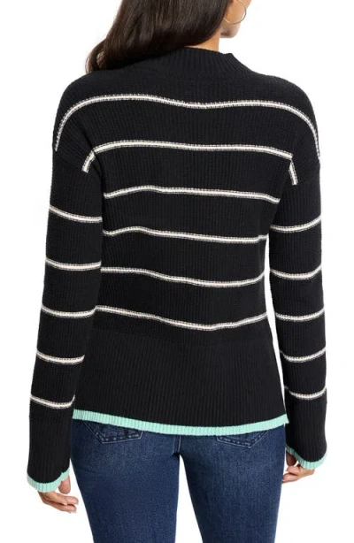 Nic + Zoe Nic+zoe Striped Waffle Stitch Sweater In Multi