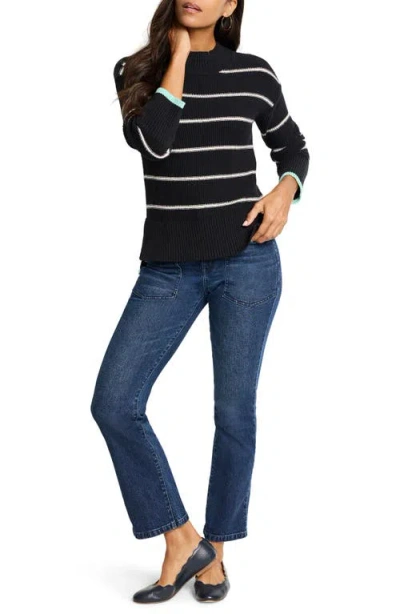 Nic + Zoe Nic+zoe Striped Waffle Stitch Sweater In Multi