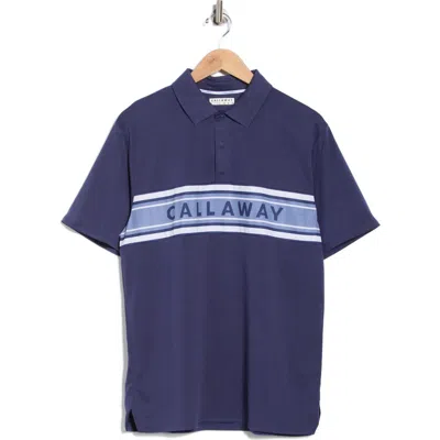 Callaway Logo Colorblock Golf Polo In Blue