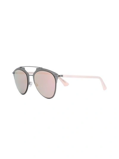 Shop Dior 'reflected' Sunglasses In Metallic