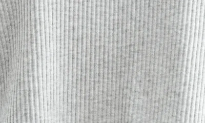 Lush Split Neck Long Sleeve Ribbed Top In Gray