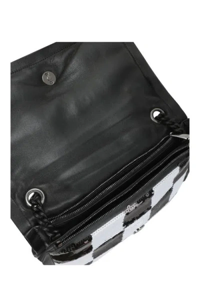 Ferragamo Checkered Sequin Shoulder Bag In Black