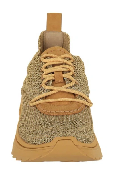 Ferragamo Nima Metallic Knit Sneakers In Green