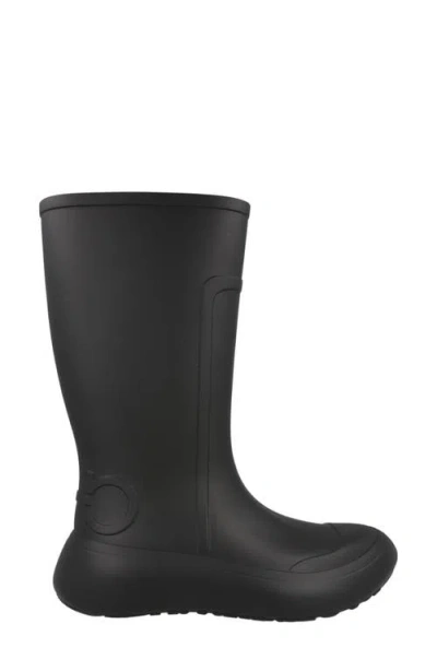 Ferragamo Gancini Logo Rain Boot In Black