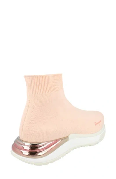 Ferragamo Ninette Knit Sock High Top Sneaker In Pink