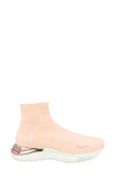 Ferragamo Ninette Knit Sock High Top Sneaker In Pink
