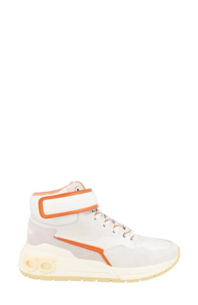 Ferragamo Leather High-top Sneaker In Orange