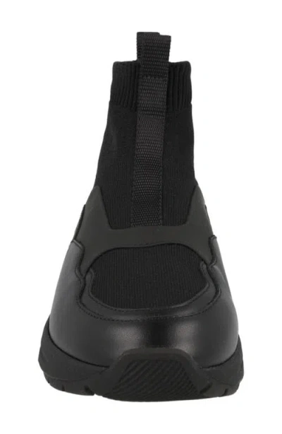 Ferragamo Cosma Knit High Top Sneaker In Black
