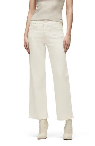 Hudson Rosie High Rise Wide Leg Ankle Jeans In Ecru In Neutral